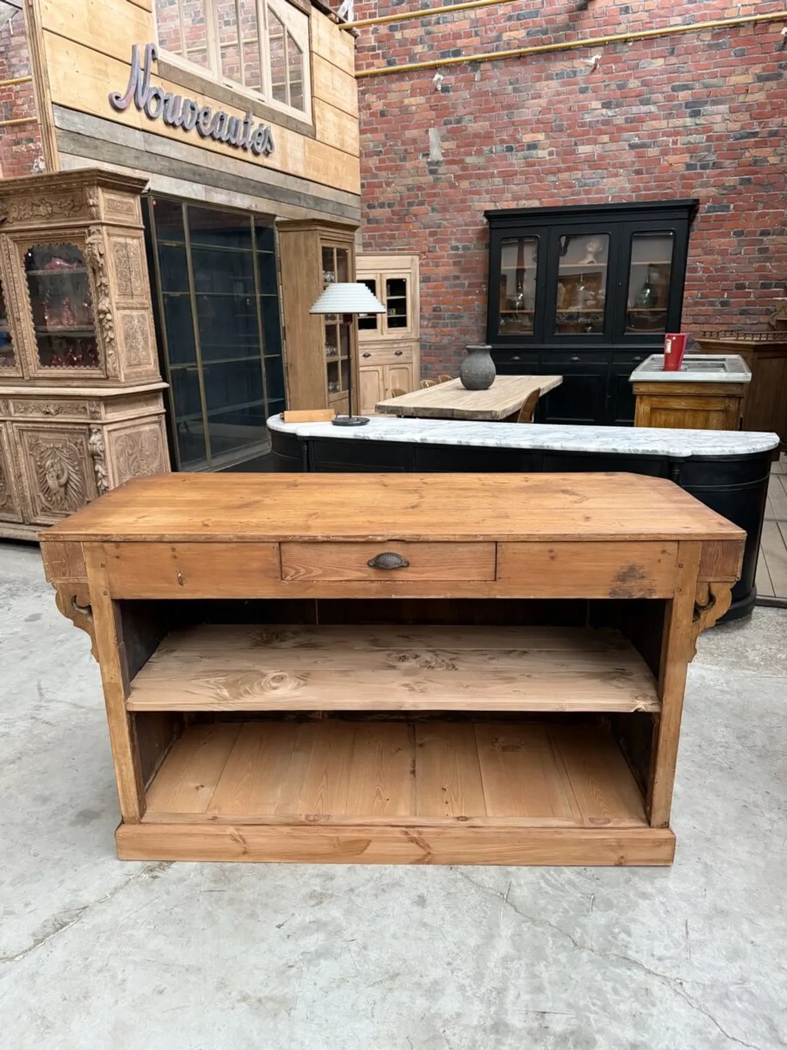 Pine counter from the early 20th century.
