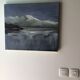 Painting on canvas snowy Northern landscape signed