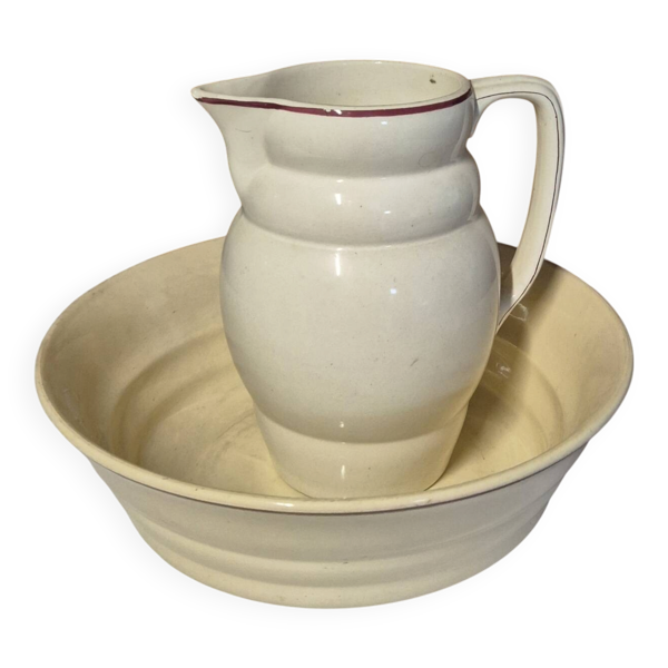 Longchamp france broc et cuvette faïence ancienne