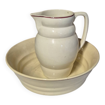 Longchamp france broc et cuvette faïence ancienne