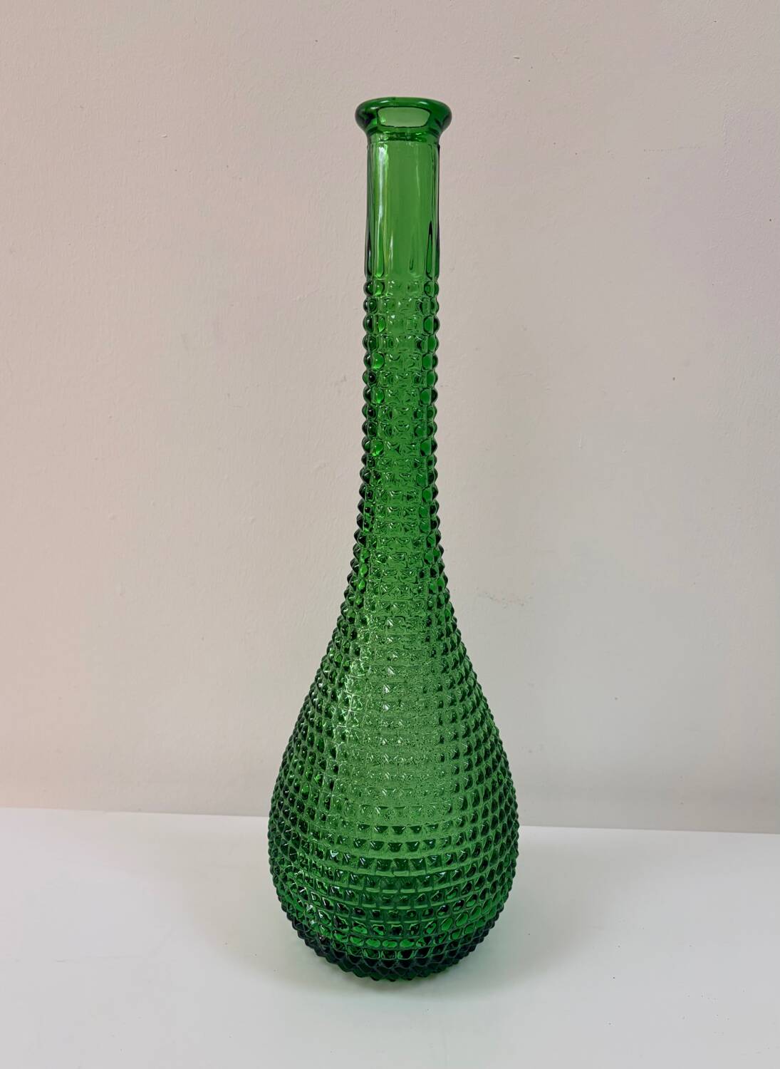 Green carafe Empoli Italy with diamond points - 1960