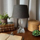 Crystal lamp with dark grey lampshade