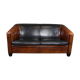 2.5-seater art deco style sofa in sheepskin