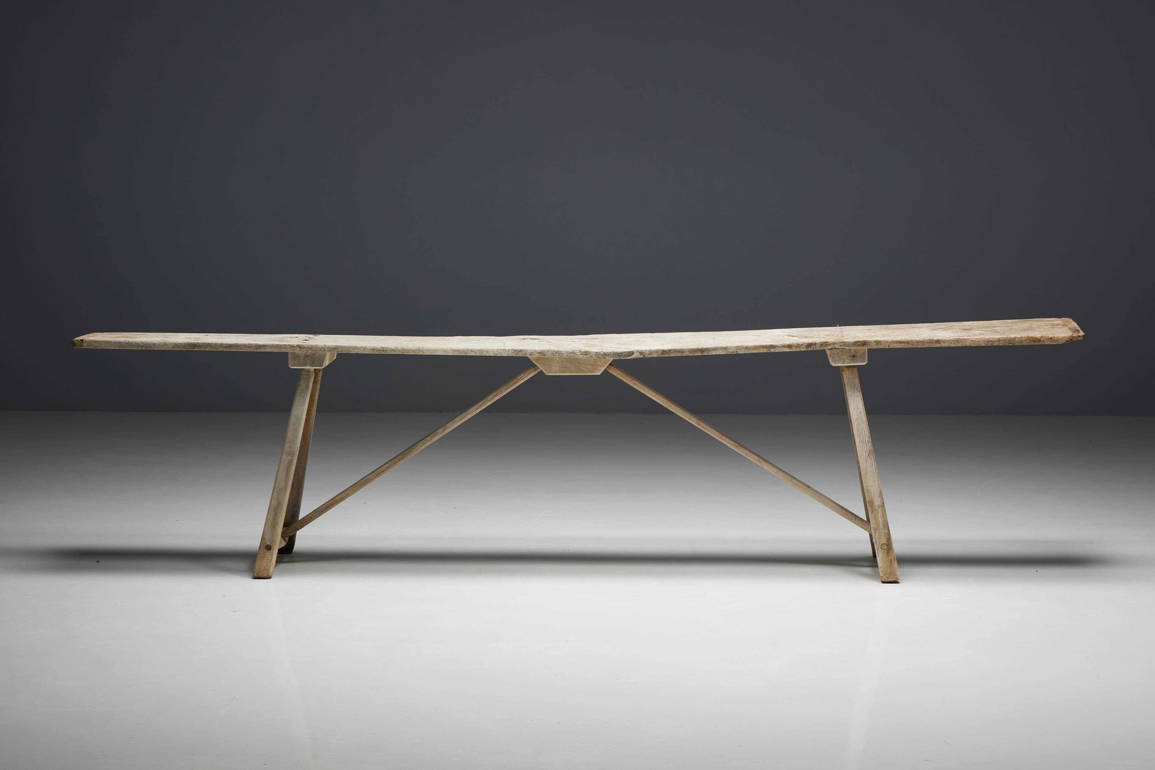 Console à tréteaux Wabi Sabi, France, XIXe siècle