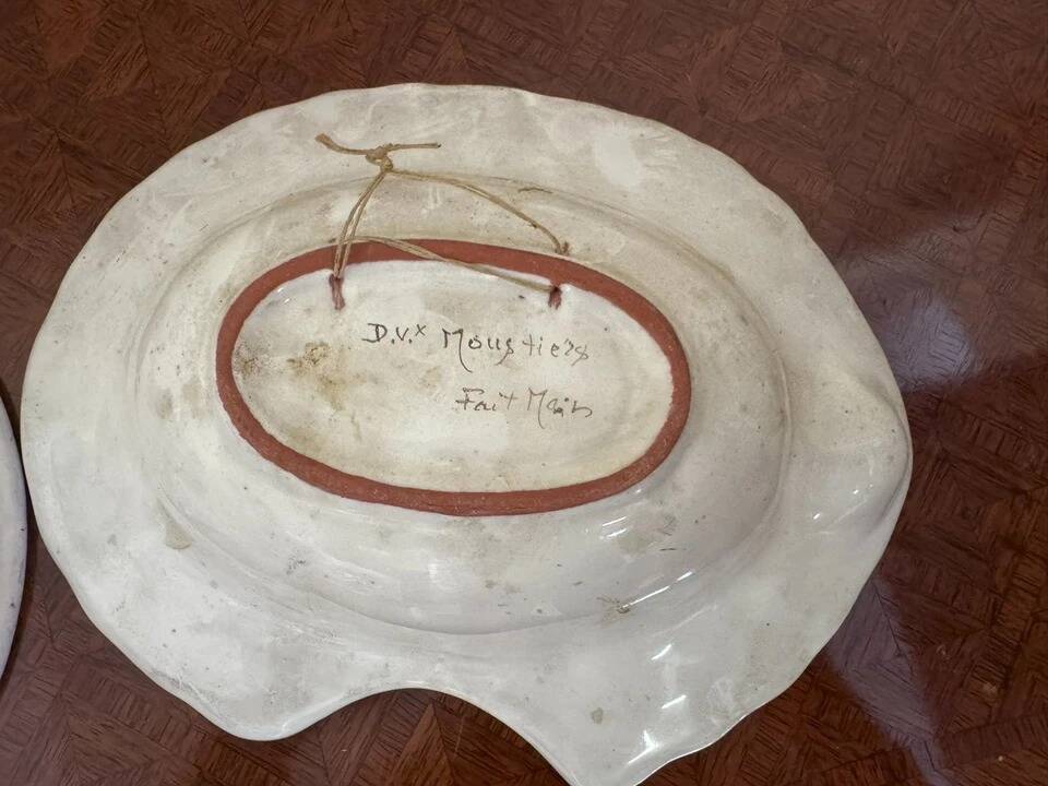 Two earthenware beard dishes – Moustiers and East of France