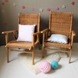 Vintage rattan armchair