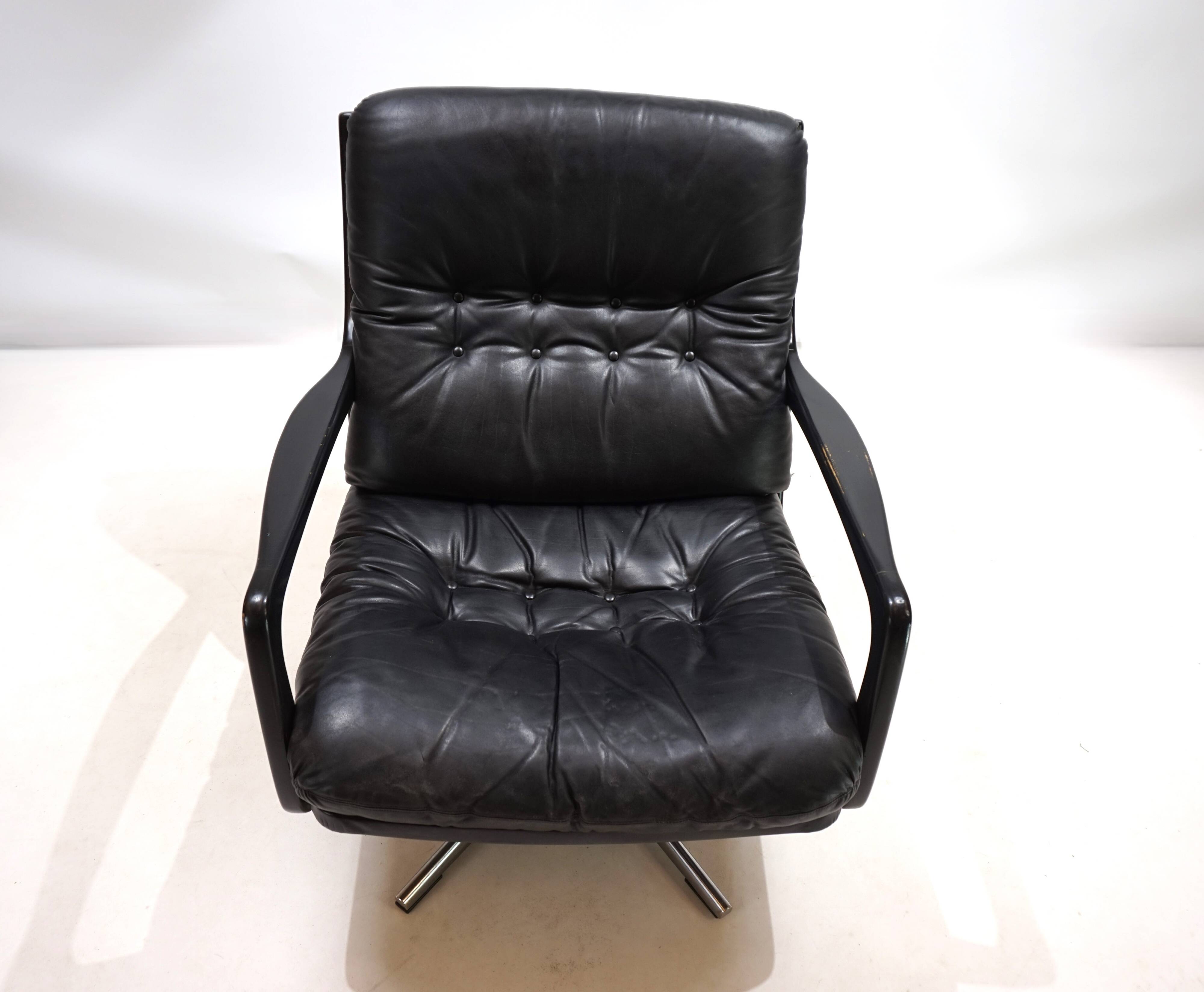 Fauteuil en cuir Eugen Schmidt pour Soloform, 1960