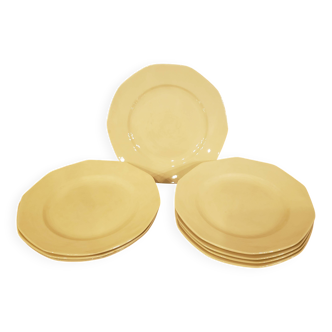 8 Villeroy and Boch decagonal ivory flat plates