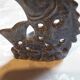 Set of 3 candle holders in glazed ceramic gray blue, shape "fish".