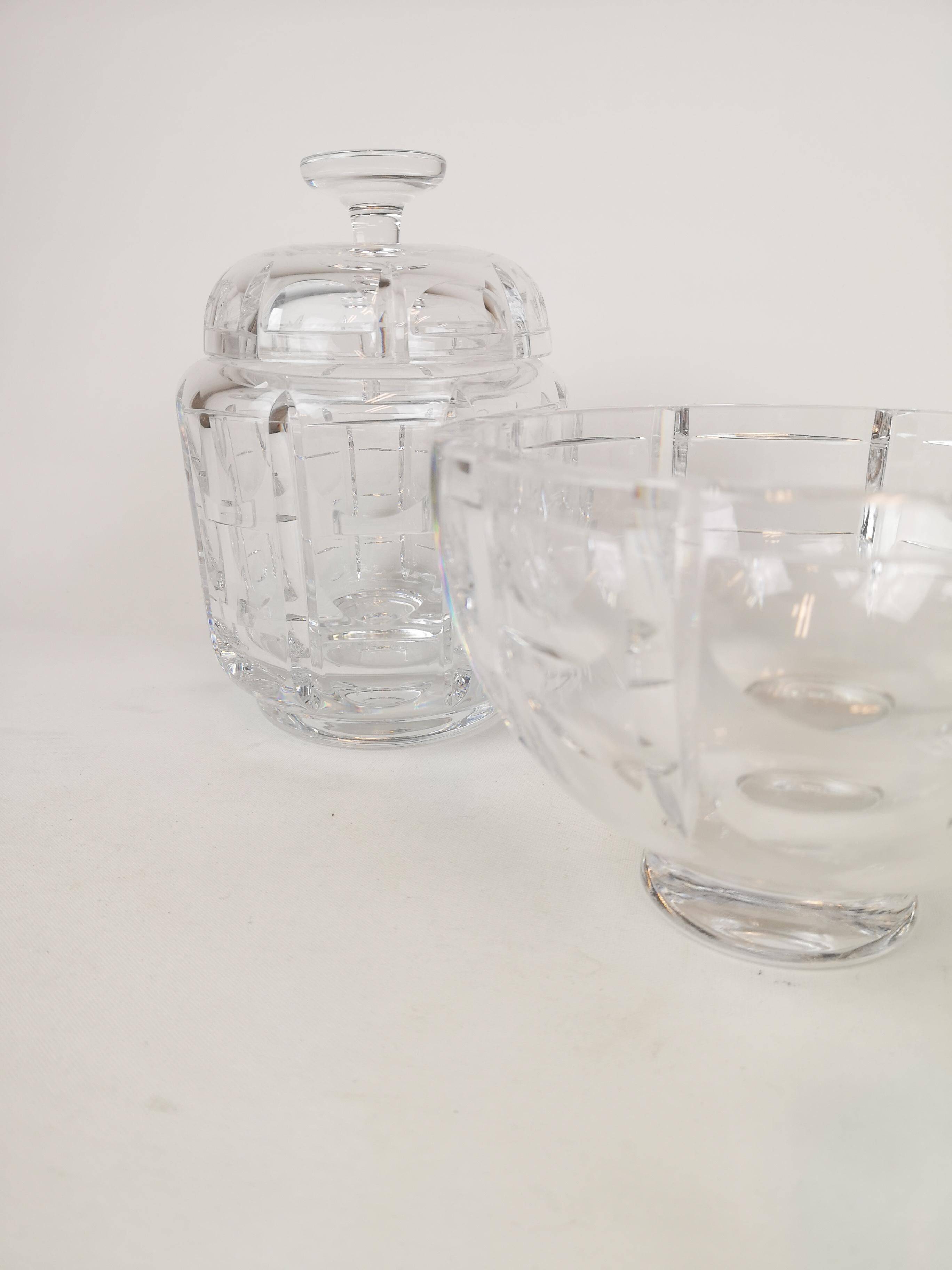 Set of 3 Art Deco crystal pieces Orrefors Simon Gate Sweden