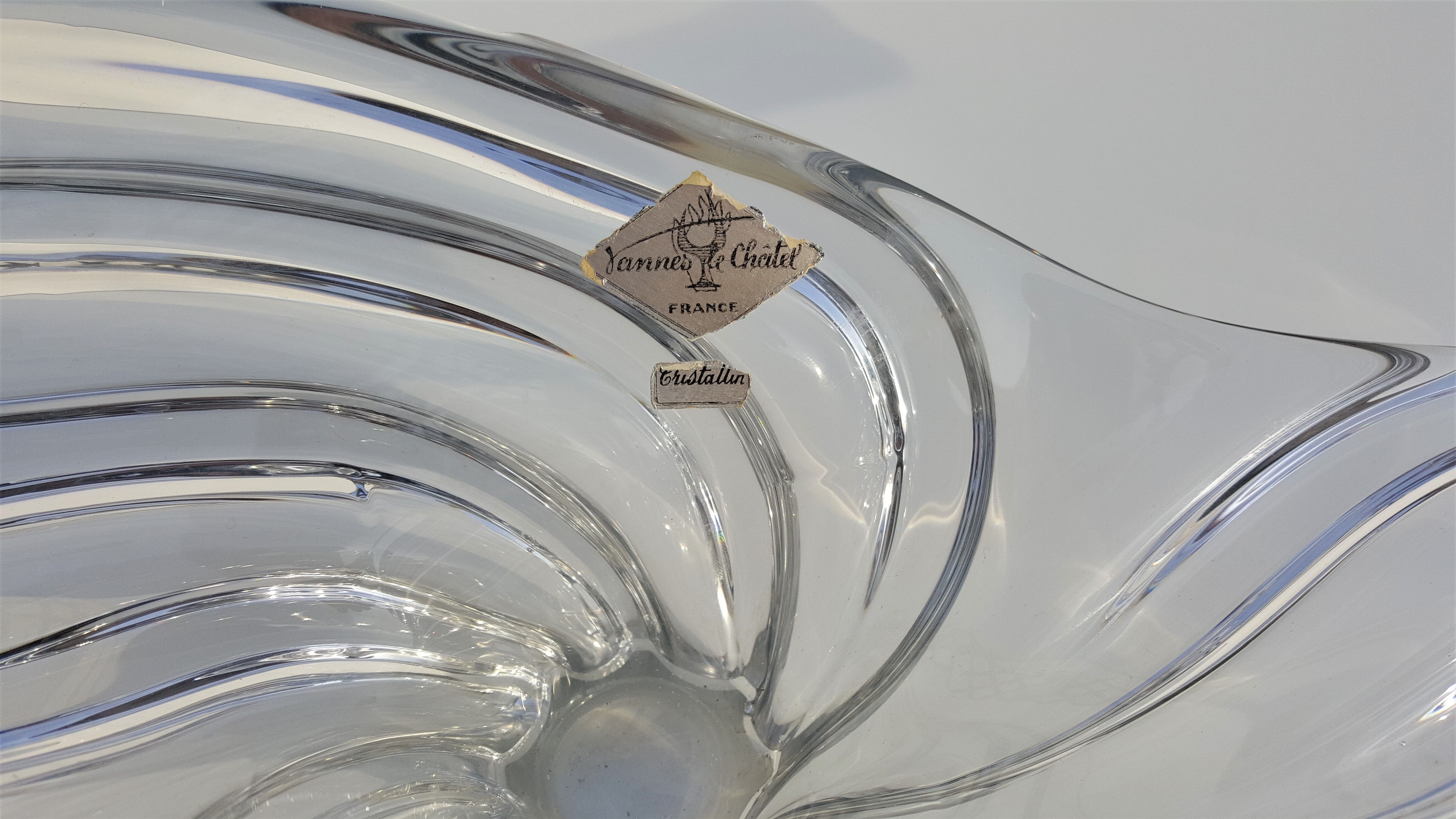 Bowl of fruit Vannes le Chatel Crystal, vintage, 50s, 60