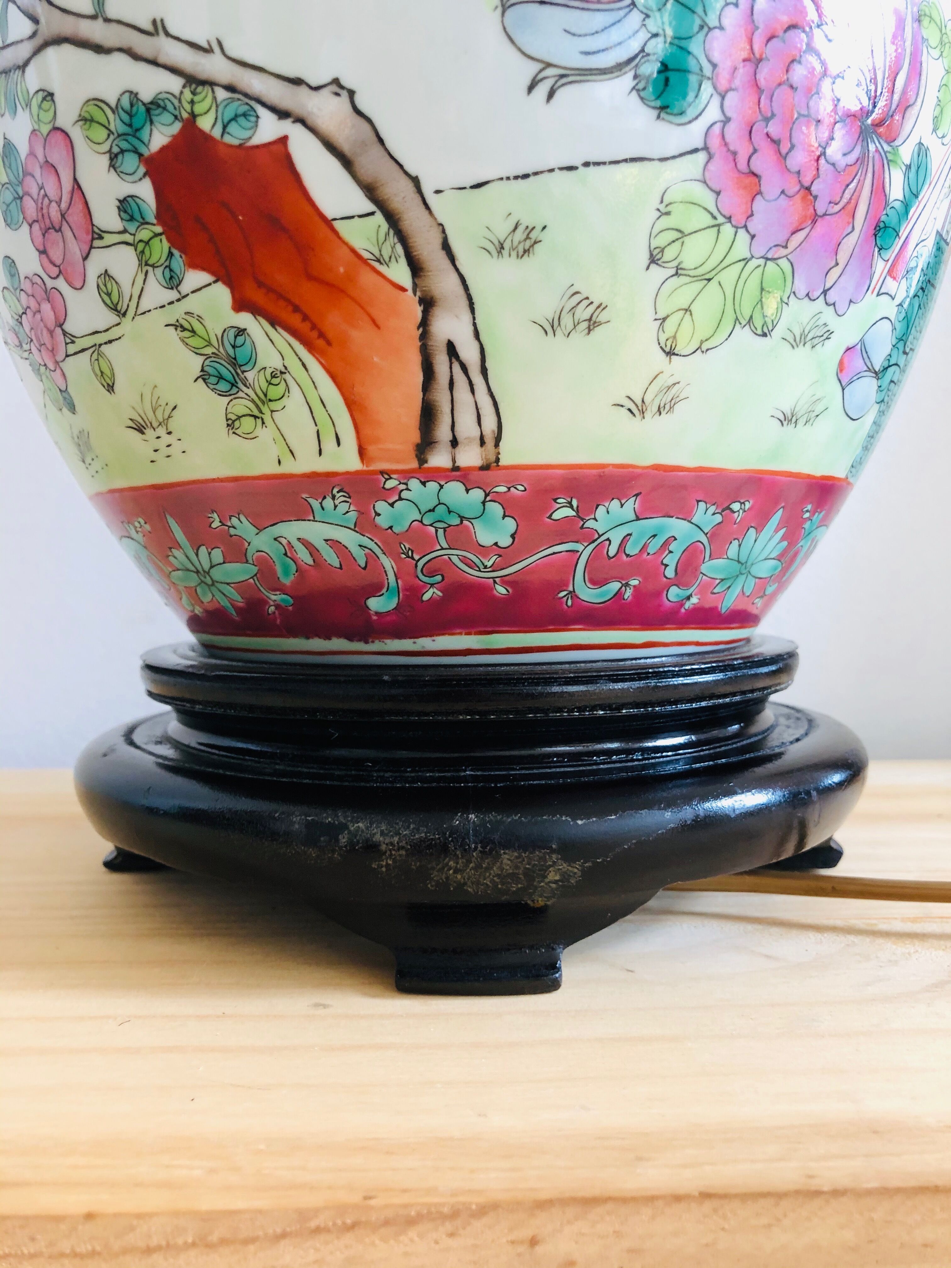 Ancient porcelain lamp foot