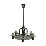 1930 Art deco Metal chandelier Functionalism, Czechoslovakia