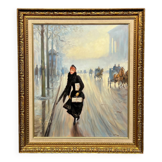 Painting signed "Parisienne".