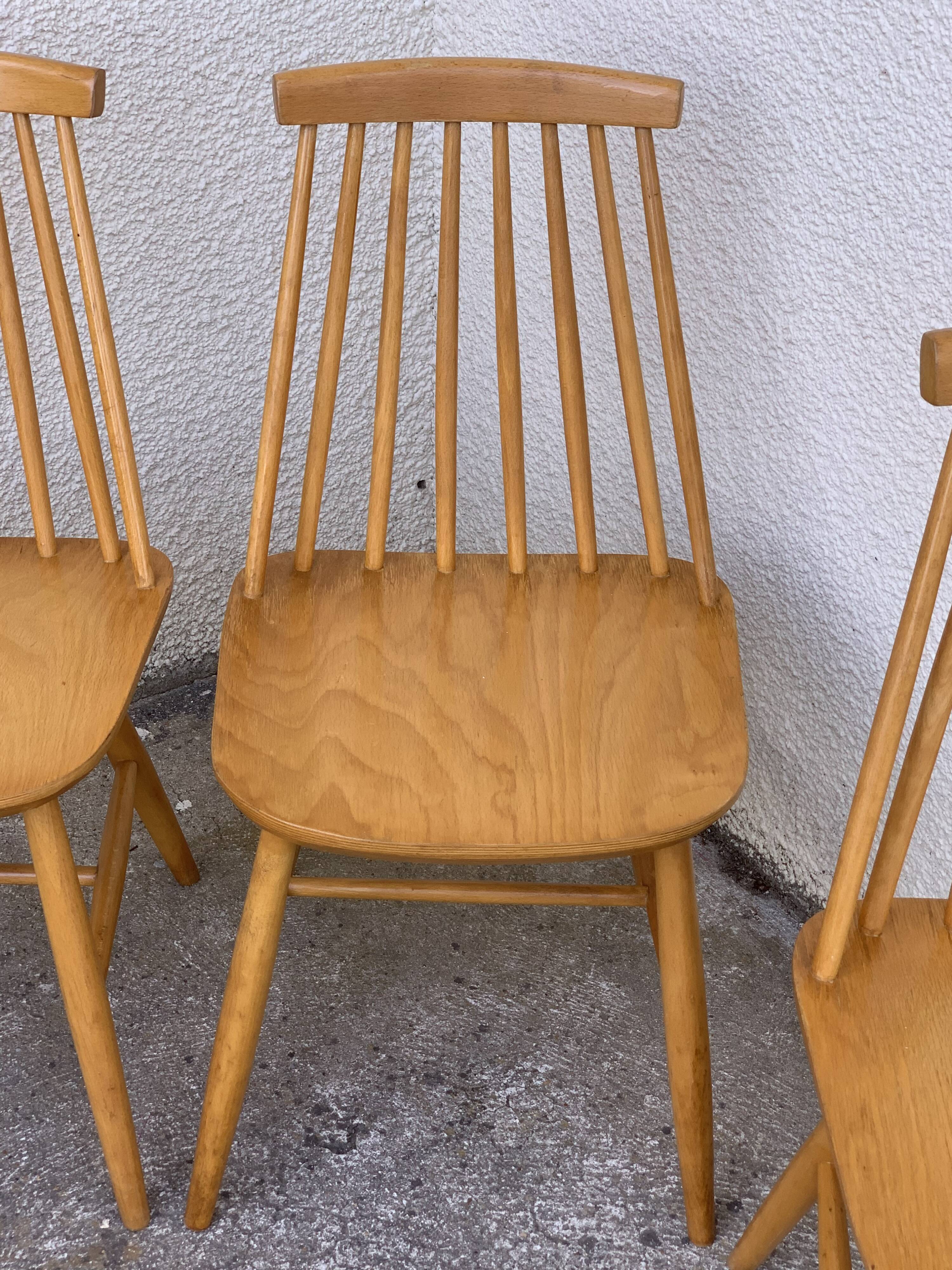 Chaises scandinaves Pinnstol ZPM Radomsko 1950