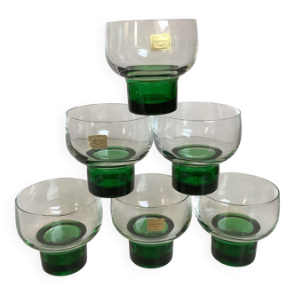Six verres Space age pied vert luminarc