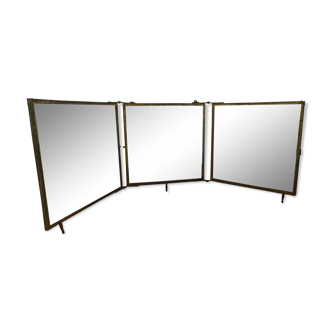 Miroir triptyque de barbier