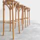 Three bistro stool wood and cannage