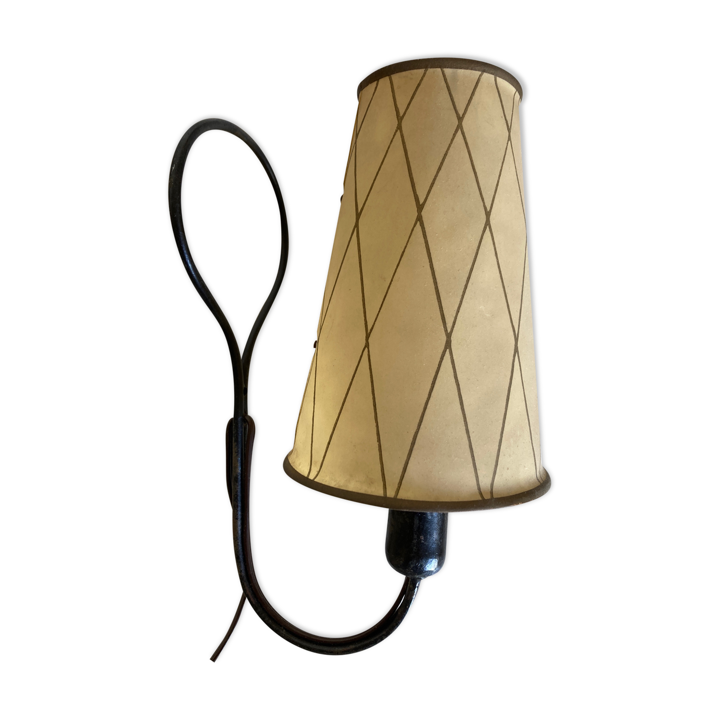 Art deco beaten iron wall lamp