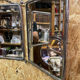 Vintage beveled barber triptych mirror from the 1950s