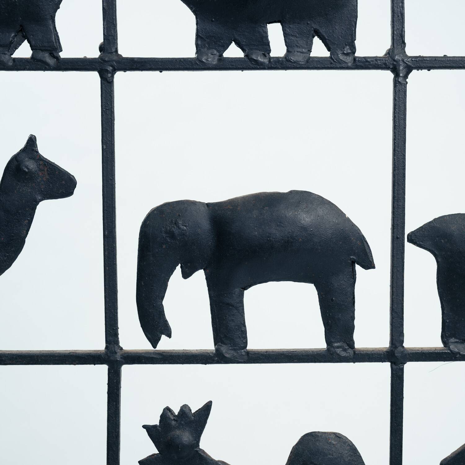 Separator Screen room divider Wrought Iron with Animals, 1950s