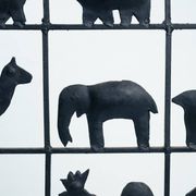 Separator Screen room divider Wrought Iron with Animals, 1950s