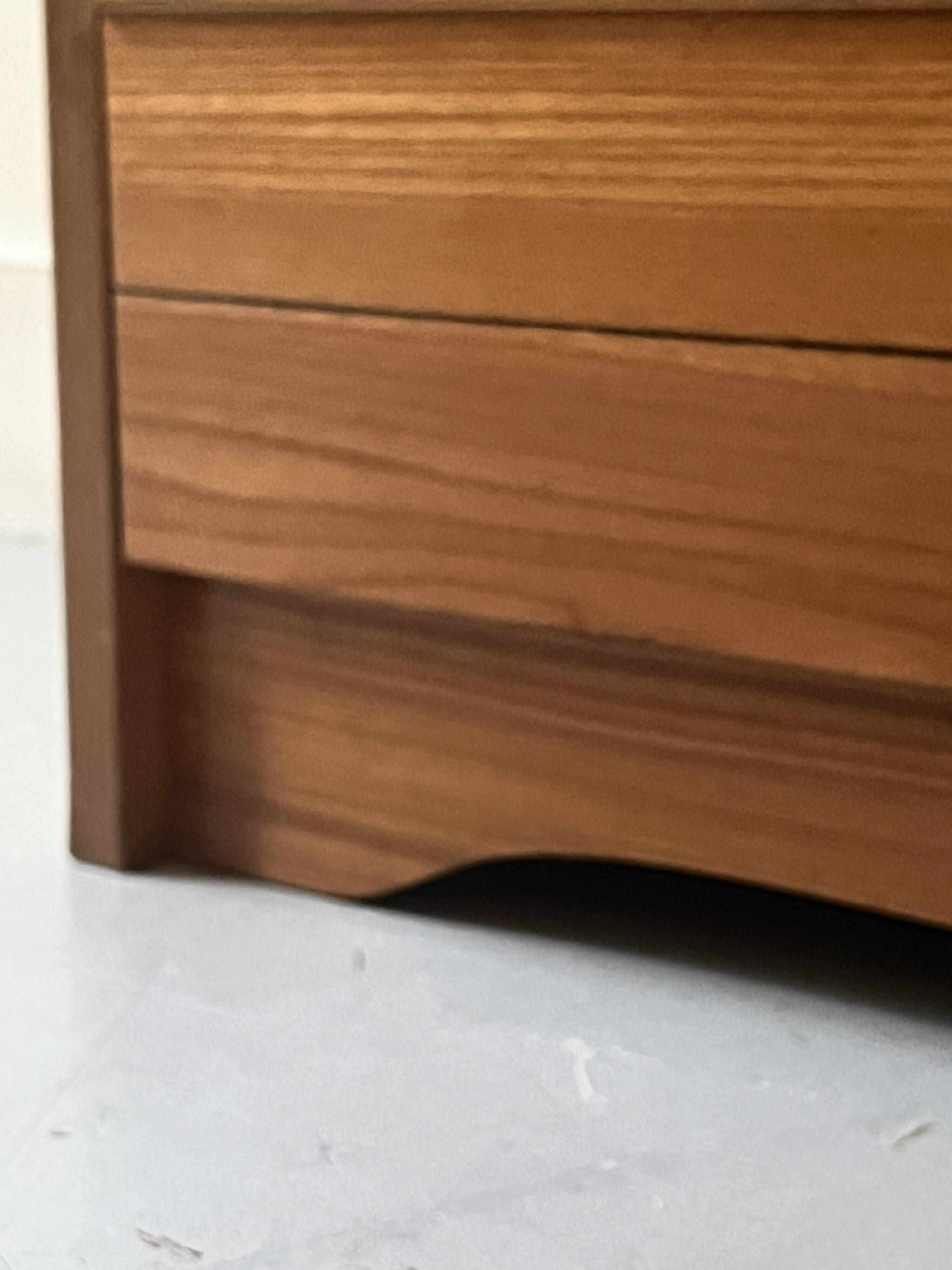 Pair of elm wood bedside tables, France 1950