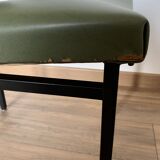 Chaise skaï vert et métal