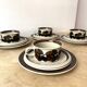 Service of 4 RUIJA Arabia Finland tea cups 70s, vintage ceramic cups