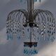 Mid Century Italian Murano Chandelier Blue
