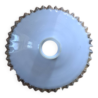 Vintage pendant lampshade in serrated opaline
