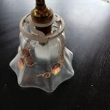 Elbow Wall Lamp Porcelain Tulip Gold with Flowers