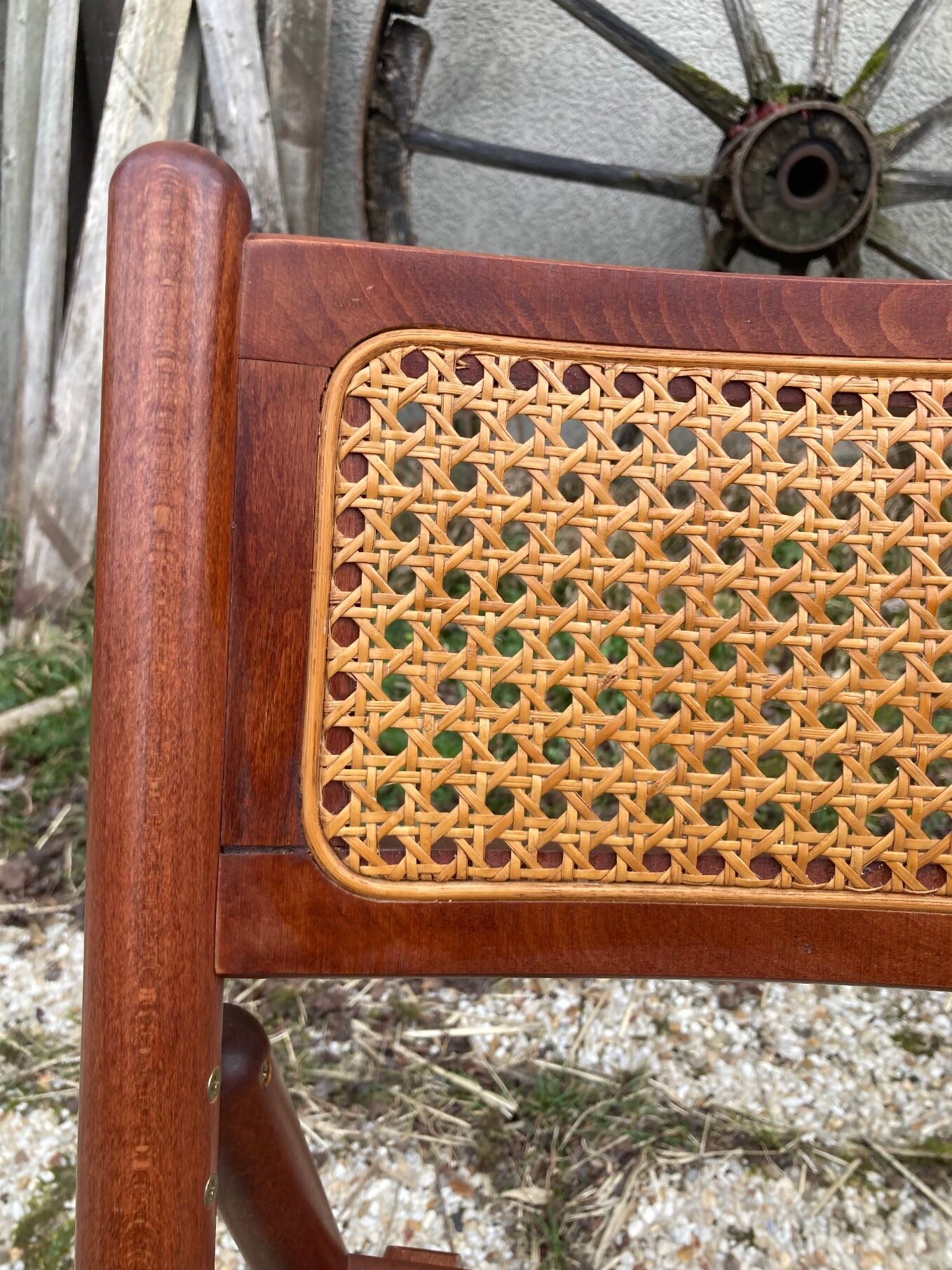Pair of Italian folding chairs in vintage canning