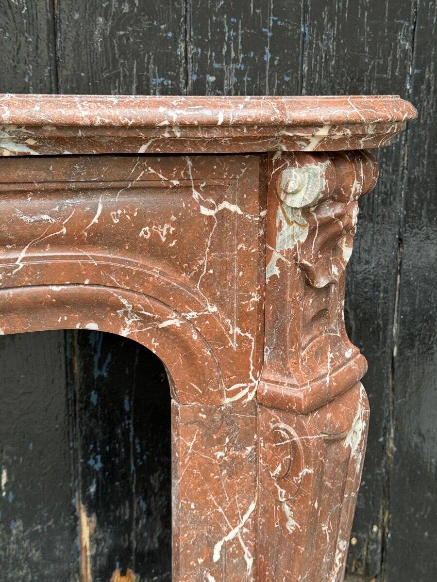 Louis XV Style Fireplace In Rance Marble, Circa 1880
