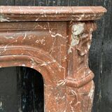Louis XV Style Fireplace In Rance Marble, Circa 1880