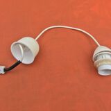 1930s Clear and Milk White Glass Ruffled Lampshade