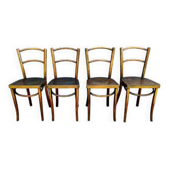 Ensemble de 4 chaises bistrot années 50