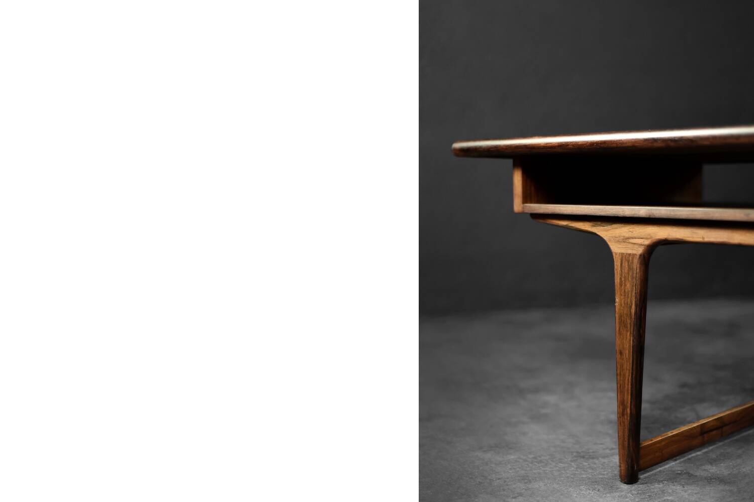 Vintage Mid-Century Modern Danish Rosewood Coffee Table with Shelf, 1960s