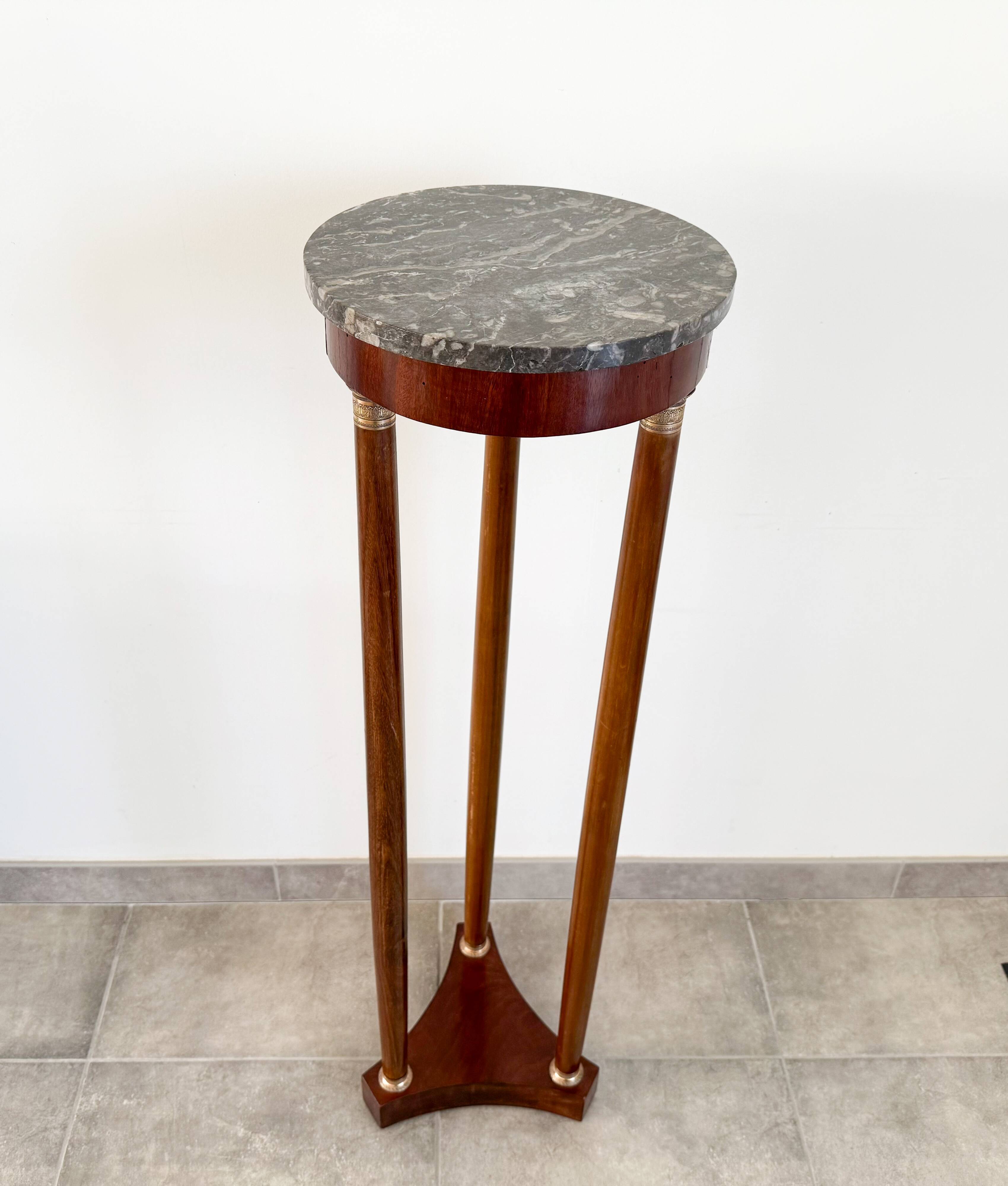 Athenian mahogany and marble side table, Empire style, early 20th century
