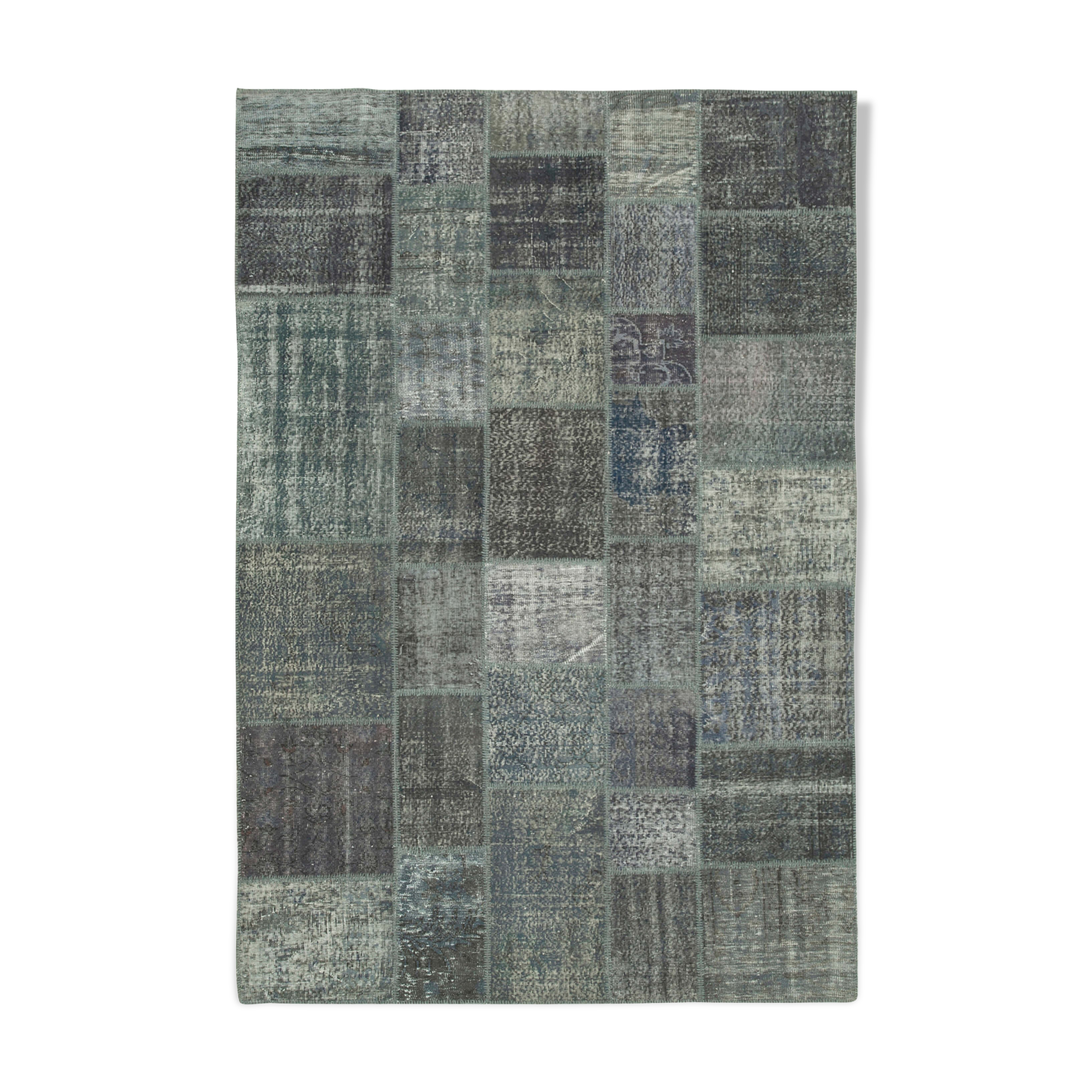 Tapis oriental vintage 205 cm x 303 cm gris patchwork tapis