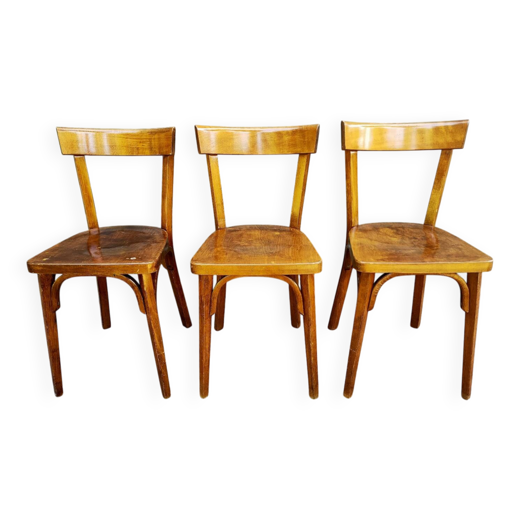 Trio of Baumann bistro chairs