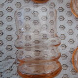Pink glass liquor service