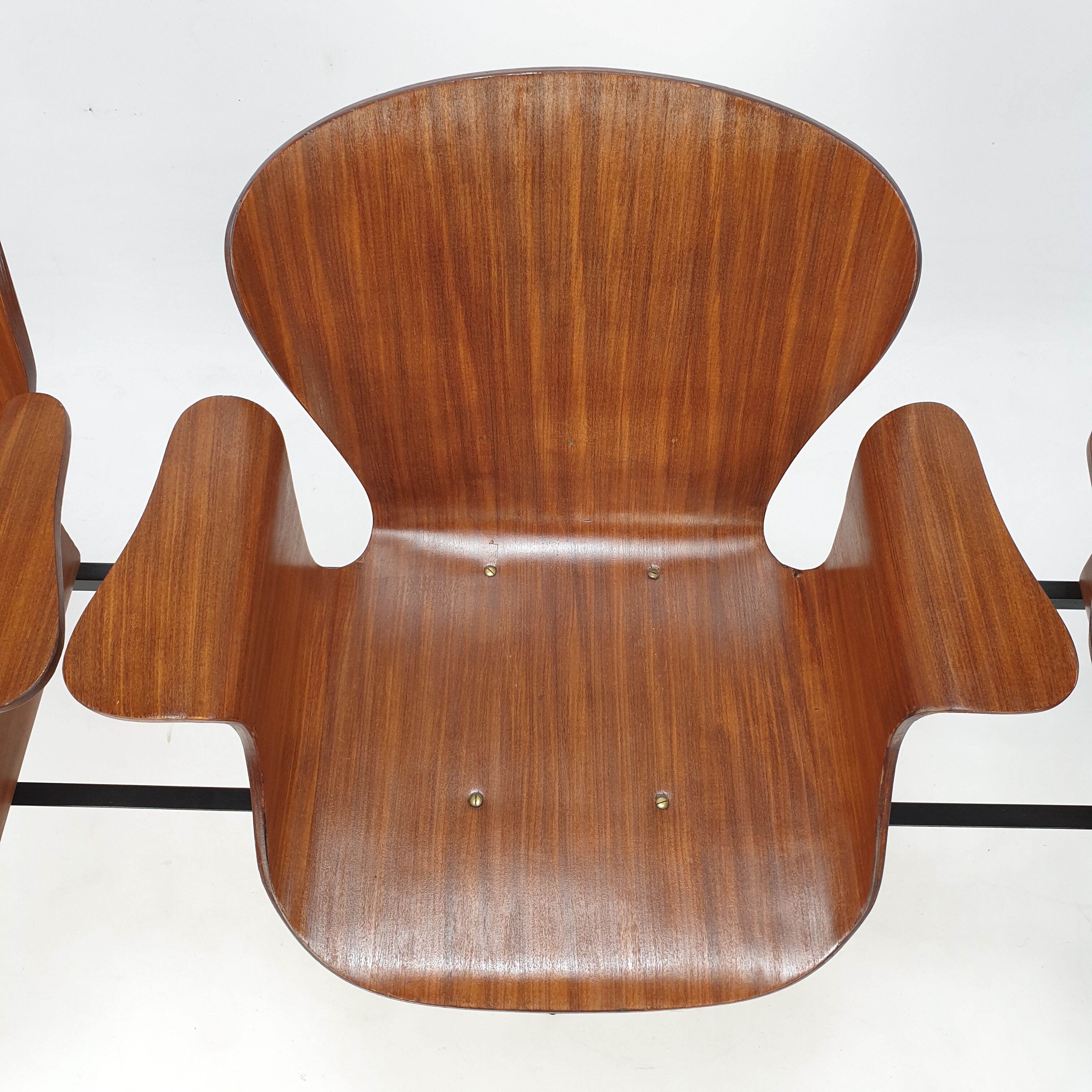 Mid Century Italian 3-seat Bench by Carlo Ratti, 50's
