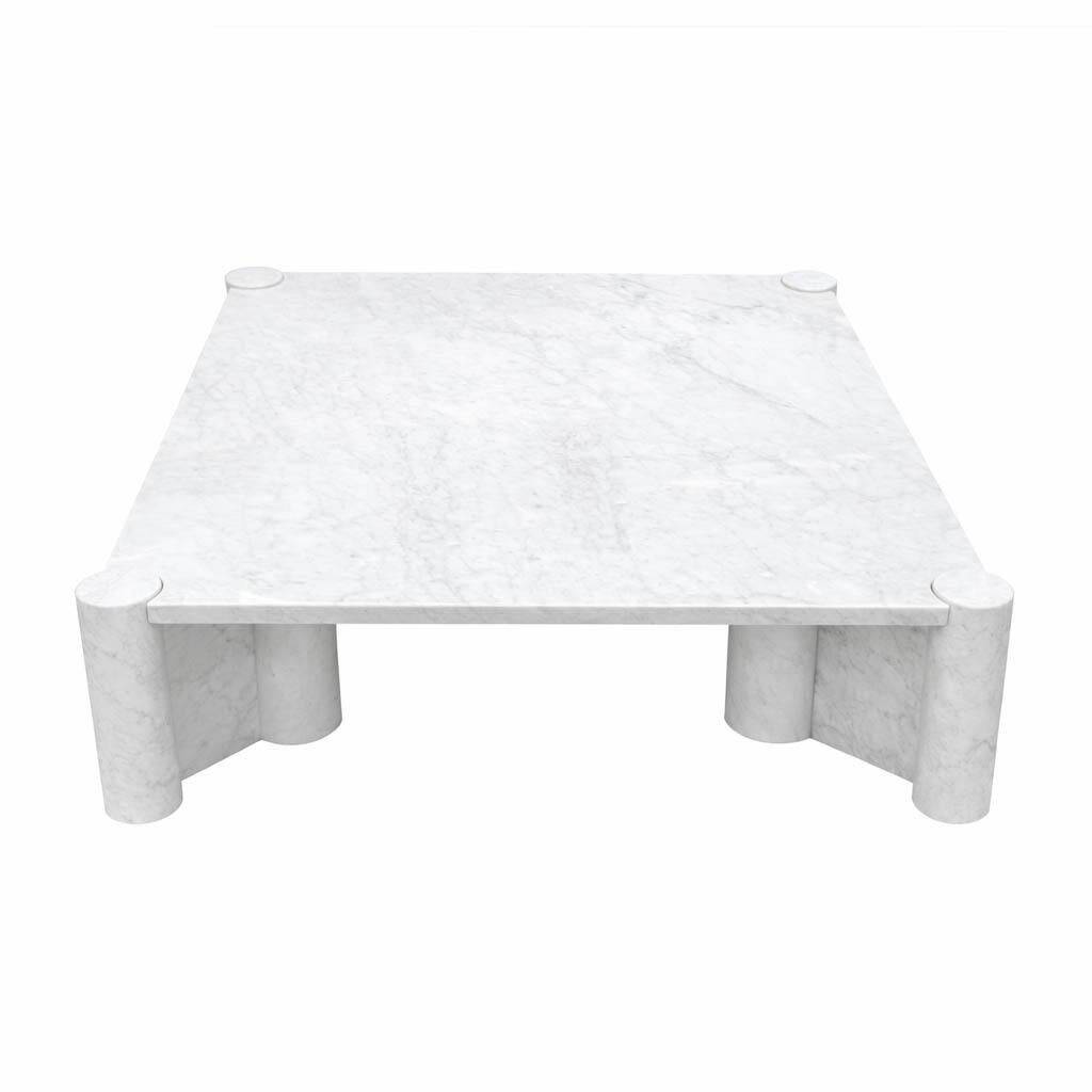 Jumbo Square Coffee Table by Gae Aulenti for Knoll, 1965, White Carrara, Italy