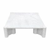 Jumbo Square Coffee Table by Gae Aulenti for Knoll, 1965, White Carrara, Italy