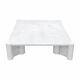 Table basse Jumbo Square par Gae Aulenti pour Knoll, 1965, Marbre blanc de Carrare, Italie