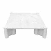 Jumbo Square Coffee Table by Gae Aulenti for Knoll, 1965, White Carrara, Italy