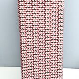 Pair of Benches with Red Patterned Fabric Upholstery, Italy