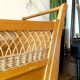 Children's bed in wood and wicker woven on wheels 1960