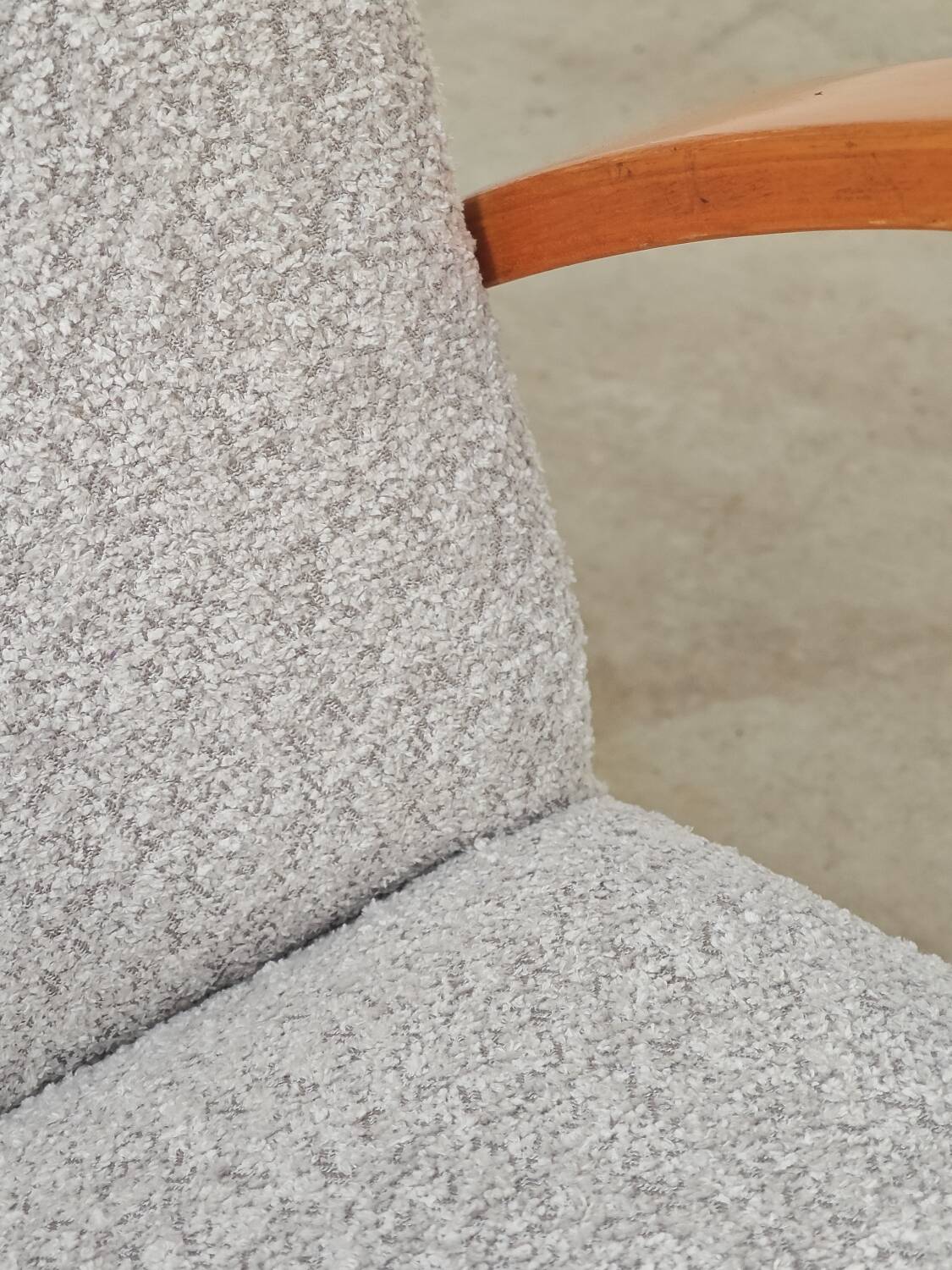 Pair of restored armchairs in large bouclette by Frantisek Jirak for Tatra 1960